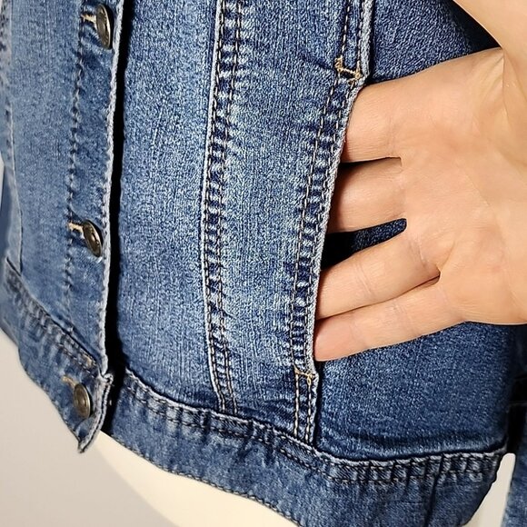Artisan NY Women's Button Up Jean Jacket Blue Denim Fade Size M - Picture 5 of 15